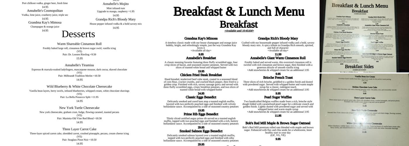 Annabelle's Famous Keg and Chowder House Menu