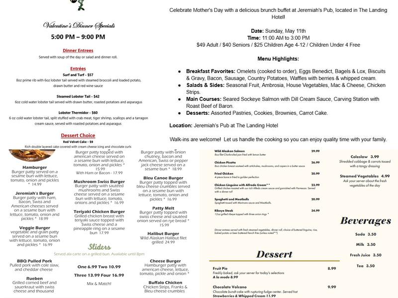 Jeremiah's Pub Menu