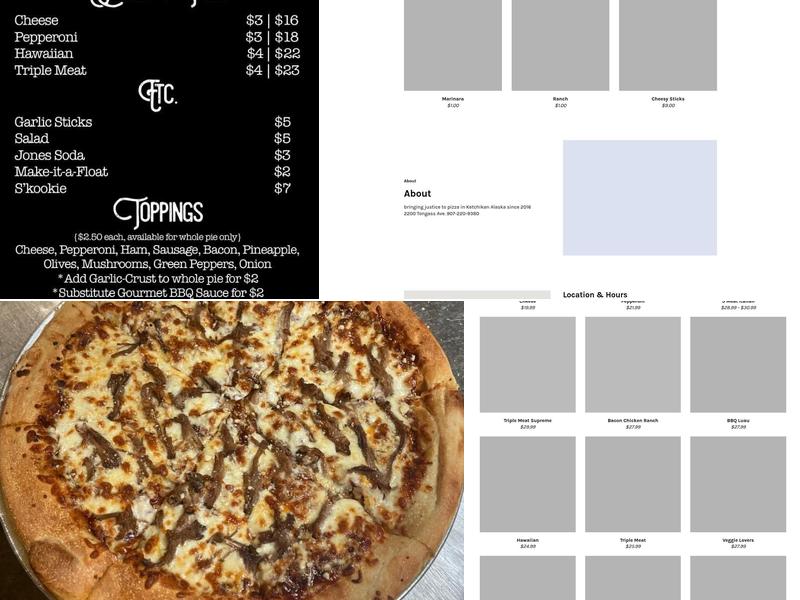 Ketchikan's Gold Pan Pizza Menu