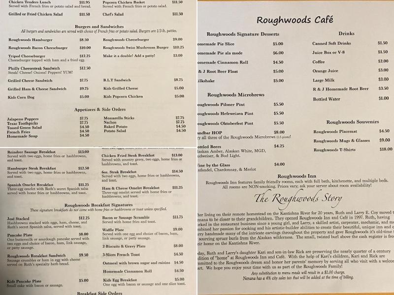 Rough Woods Inn Menu