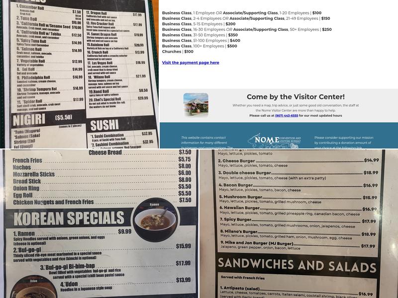 Milano's Pizzeria Menu