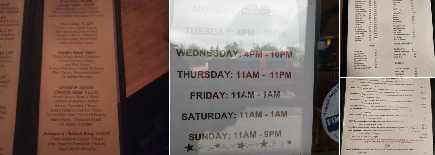 Klondike Mike's Menu