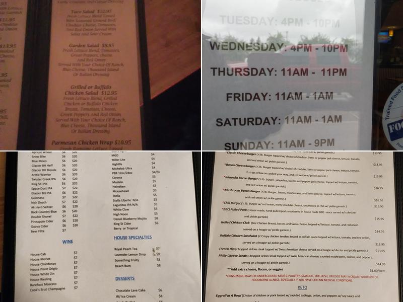 Klondike Mike's Menu