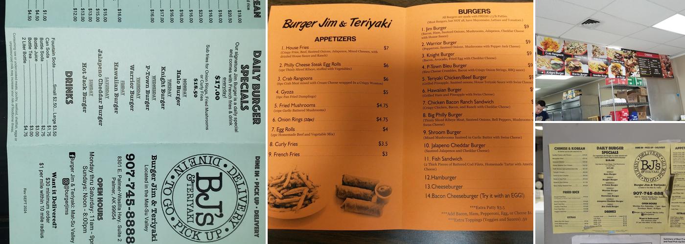 Burger Jim Menu