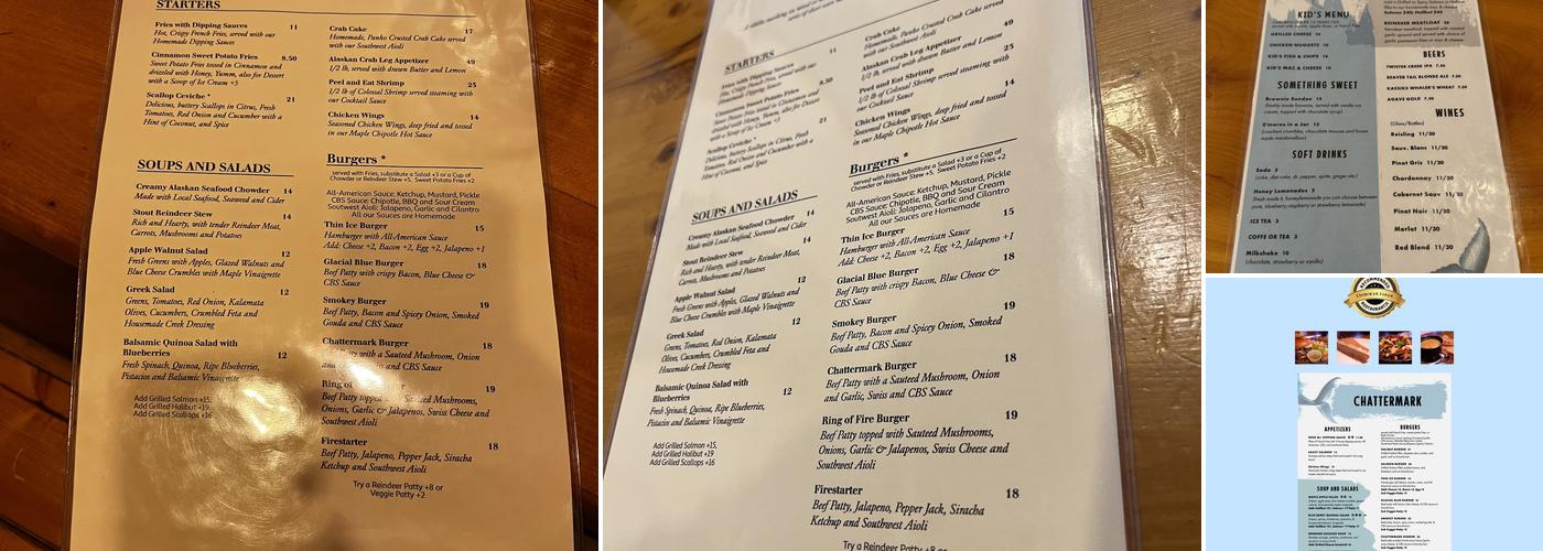 Chattermark Seward Menu