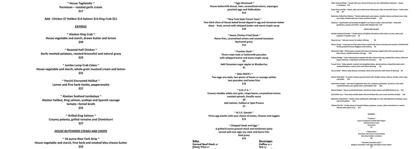 Kadataan Lounge Menu