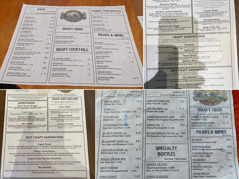 Denali Brewpub Menu