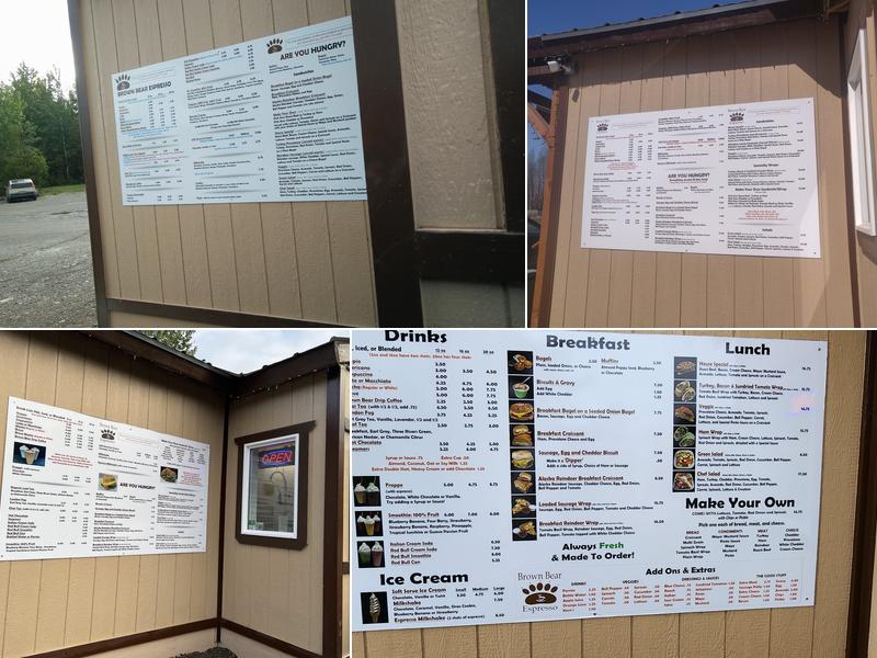 Brown Bear Espresso Menu