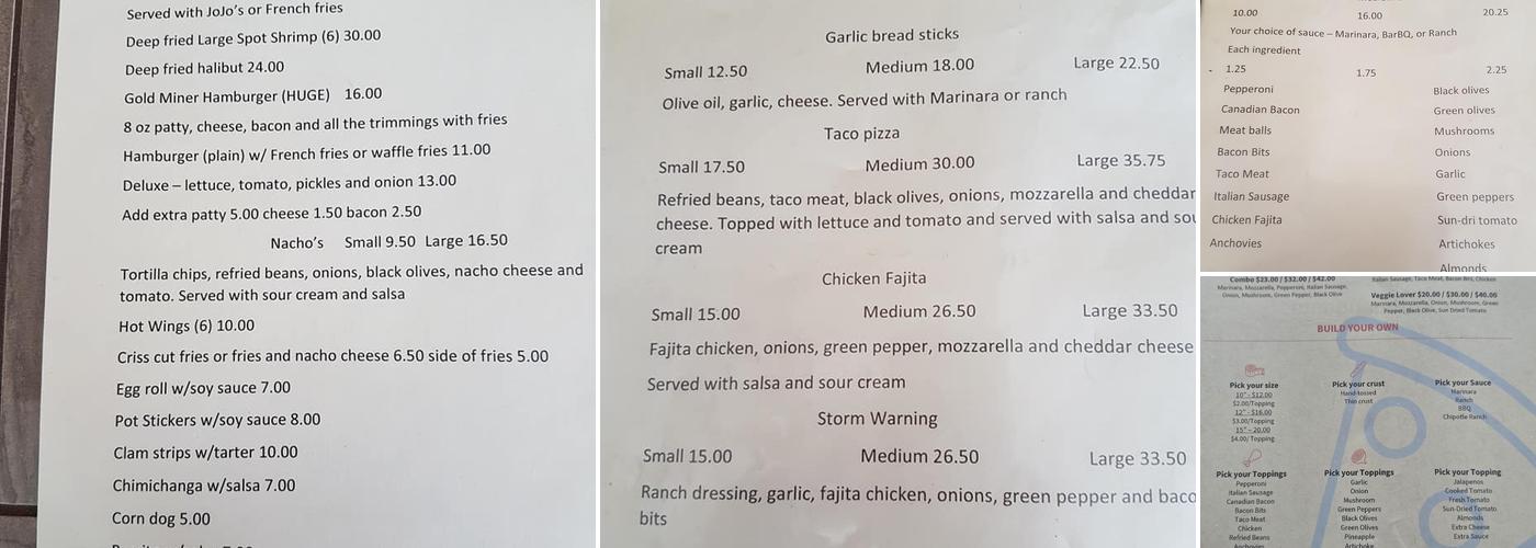 Hungry Beaver Pizza Menu