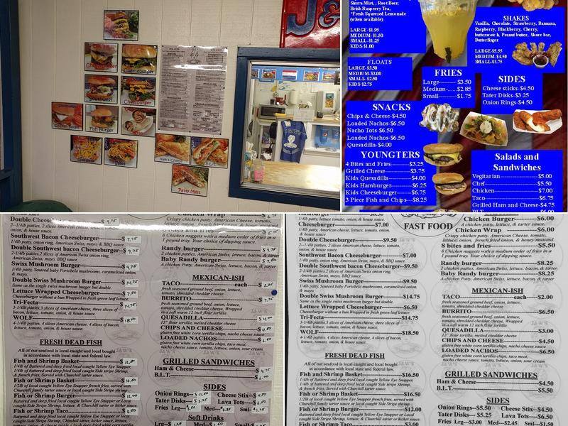 J&W's Fast Food Menu