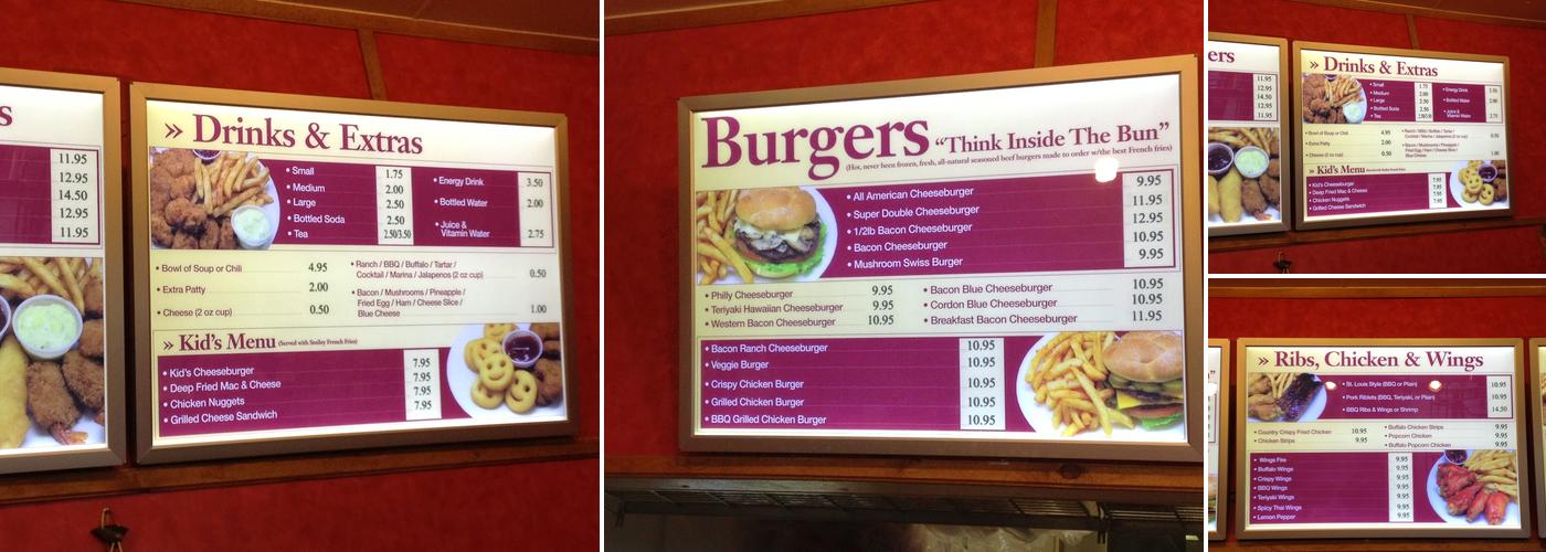Burger's Wings & Things Menu