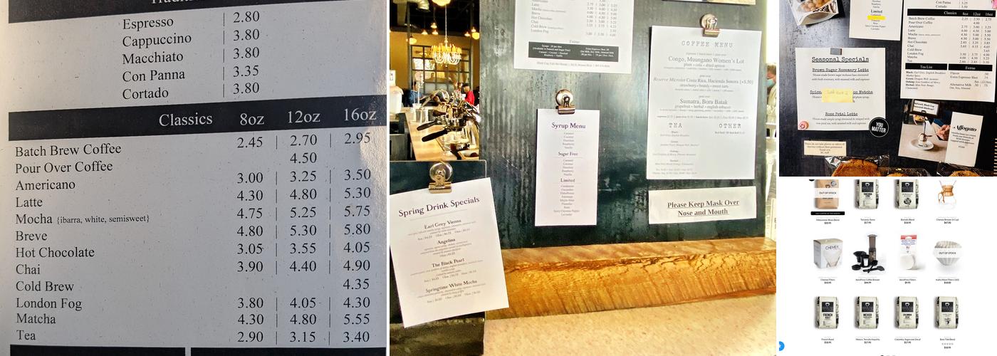 Black Cup Coffee Menu