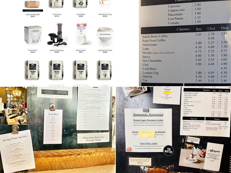 Black Cup Coffee Menu