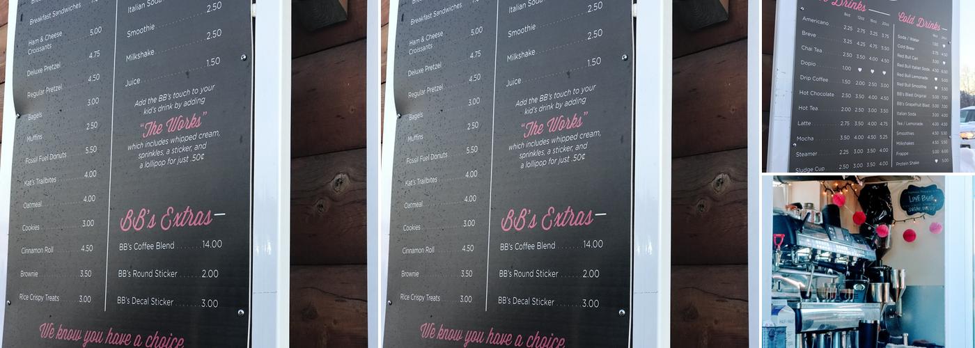 BB's Coffee Shop Old Seward Menu