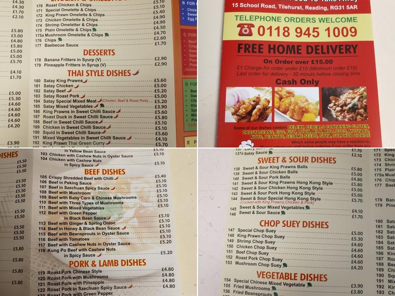 Oriental Gourmet Menu