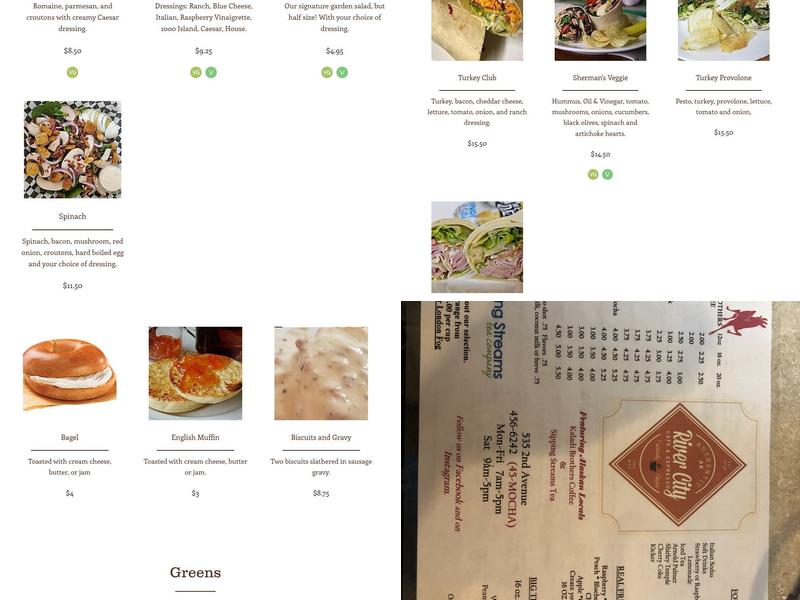 River City Cafe Menu