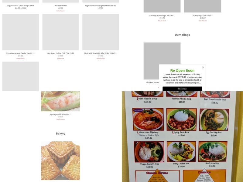 Lemon Tree Café Menu
