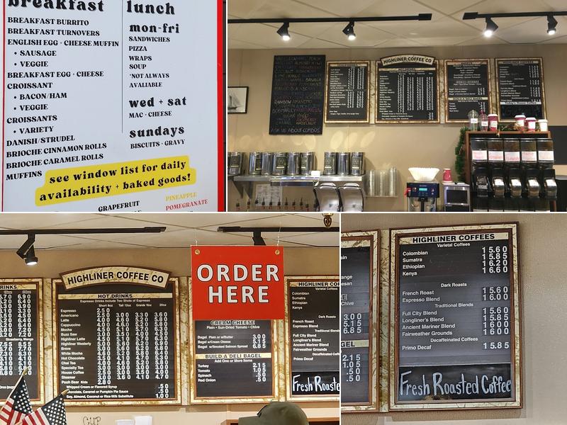 Highliner Coffee Menu