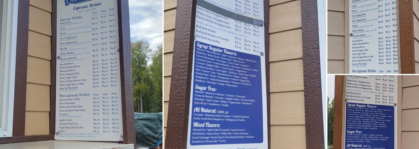 Jana's Jumpin' Java Menu