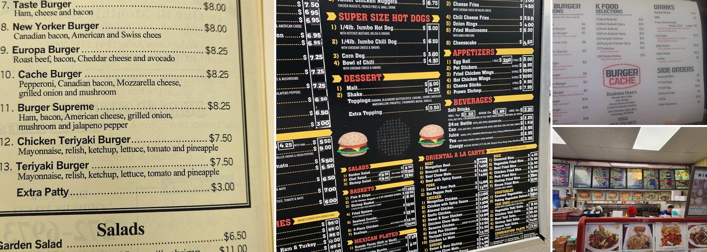 Burger Cache Menu