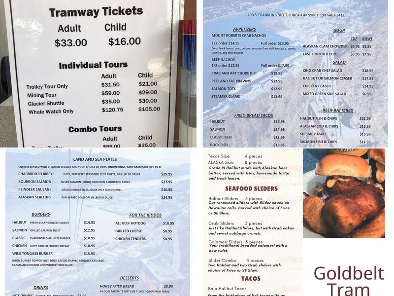Mount Roberts Tramway Menu