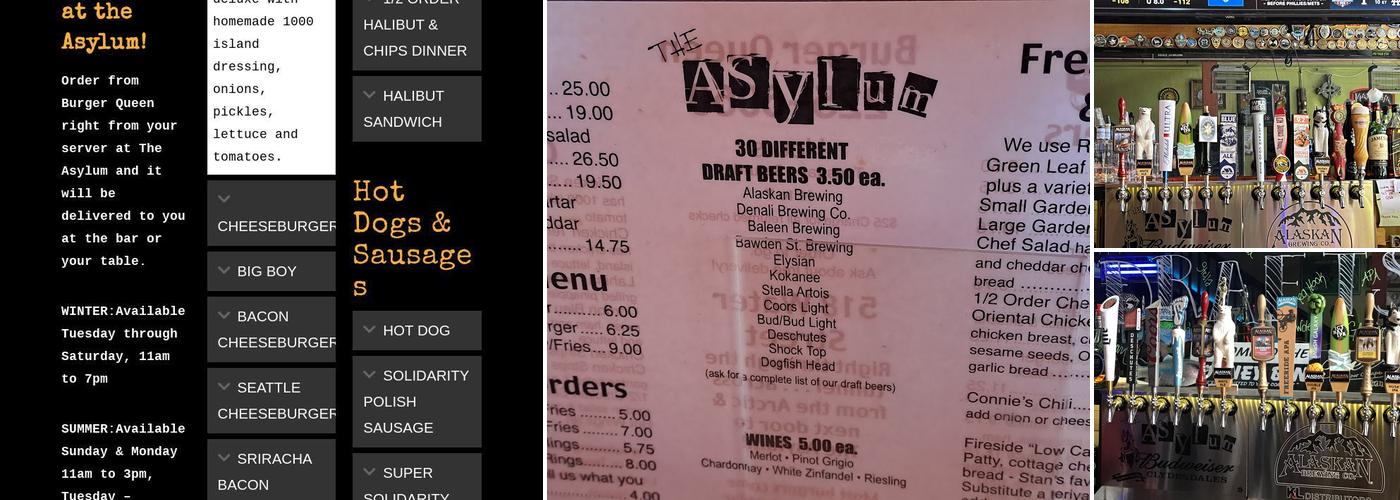 Asylum Menu