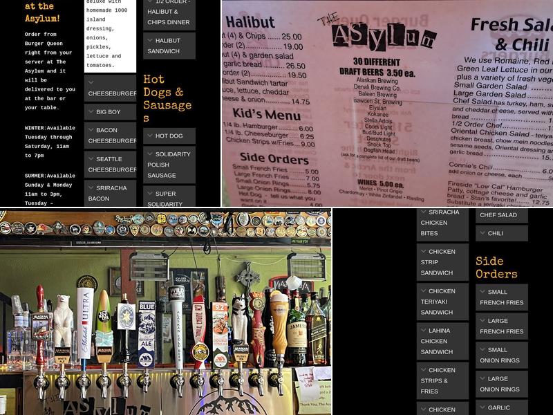 Asylum Menu