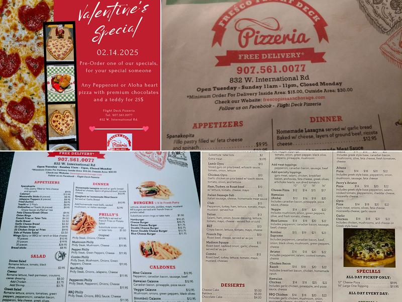 Flight Deck Pizzeria Menu