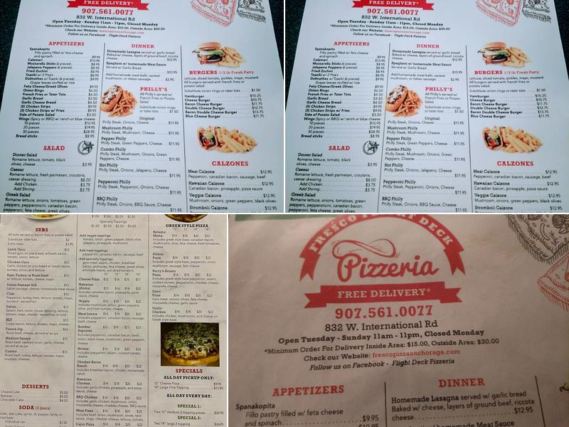 Flight Deck Pizzeria Menu