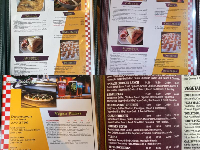 Uncle Joe's Pizzeria Menu