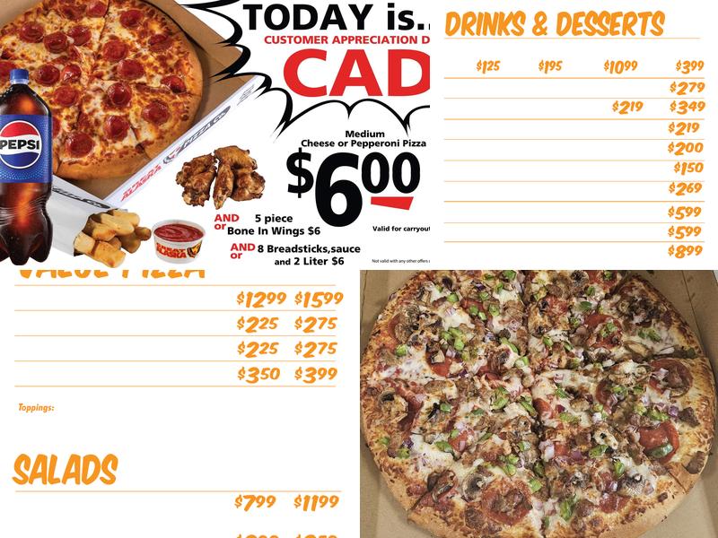 Great Alaska Pizza Company Menu