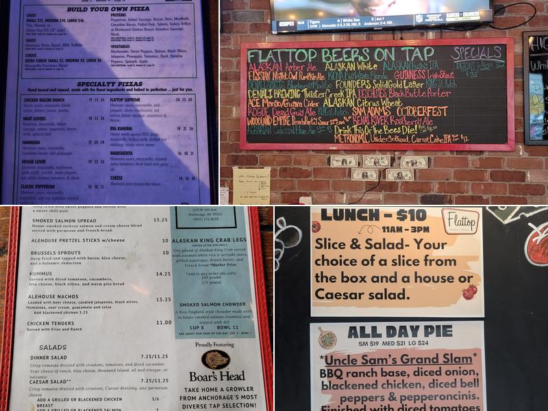 Flattop Pizza + Pasta Menu