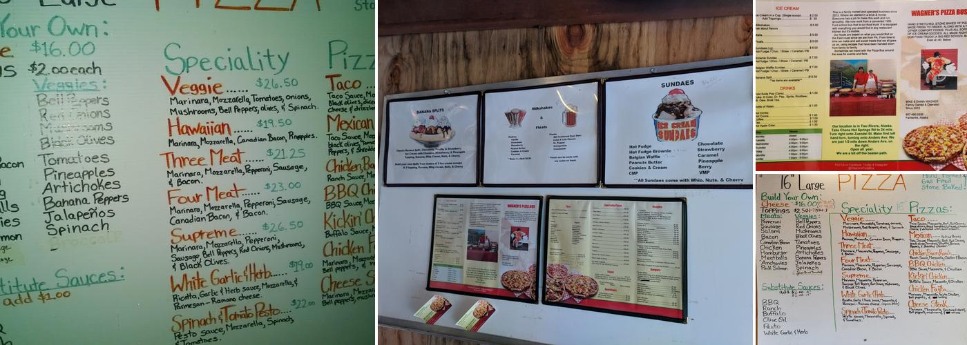 Wagner's Pizza Bus Menu