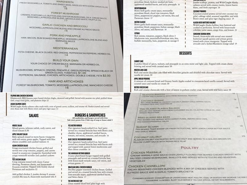 Yes Bistro Bar and Grill Menu