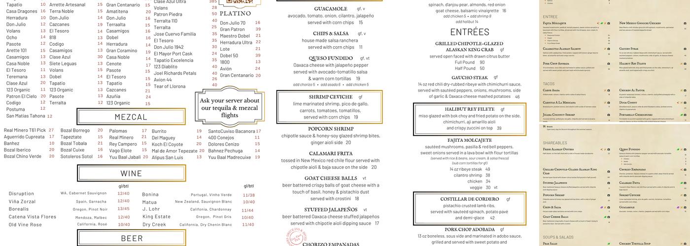 Tequila 61 Menu