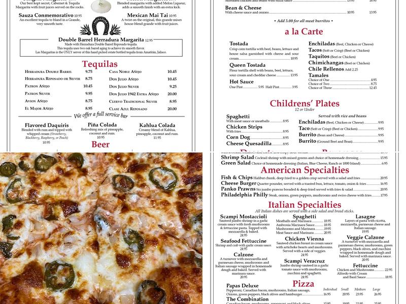 Las Margaritas Menu