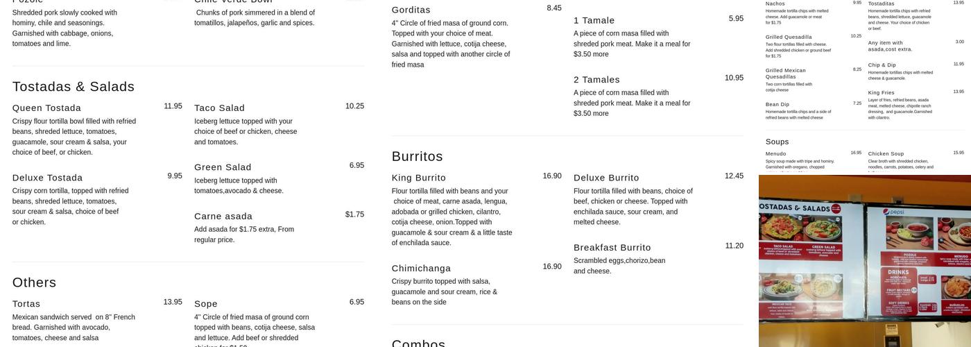 Taco King Menu