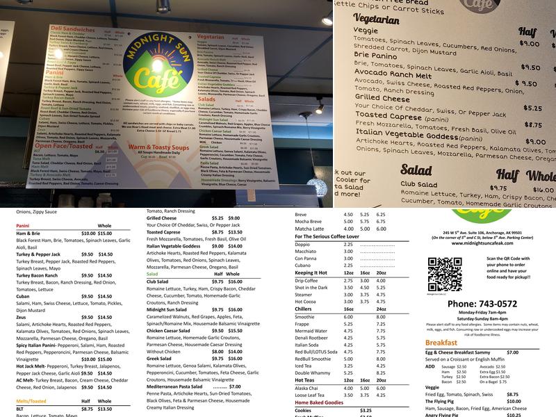 Midnight Sun Cafe Menu