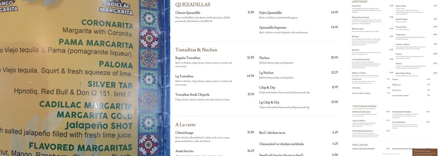 Gallo's Mexican Restaurant Menu