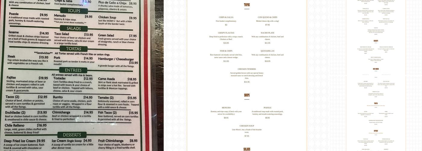 El Dorado Menu