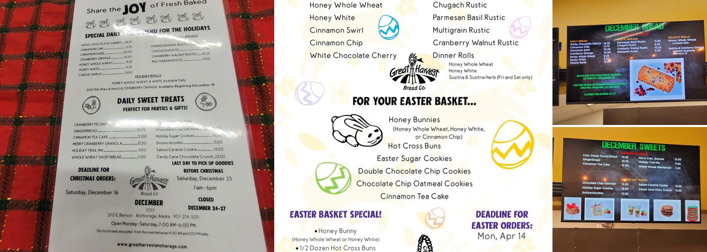 Great Harvest Bread Co., Anchorage, AK Menu