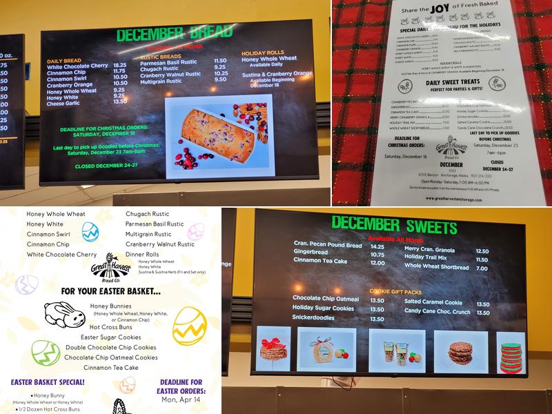 Great Harvest Bread Co., Anchorage, AK Menu