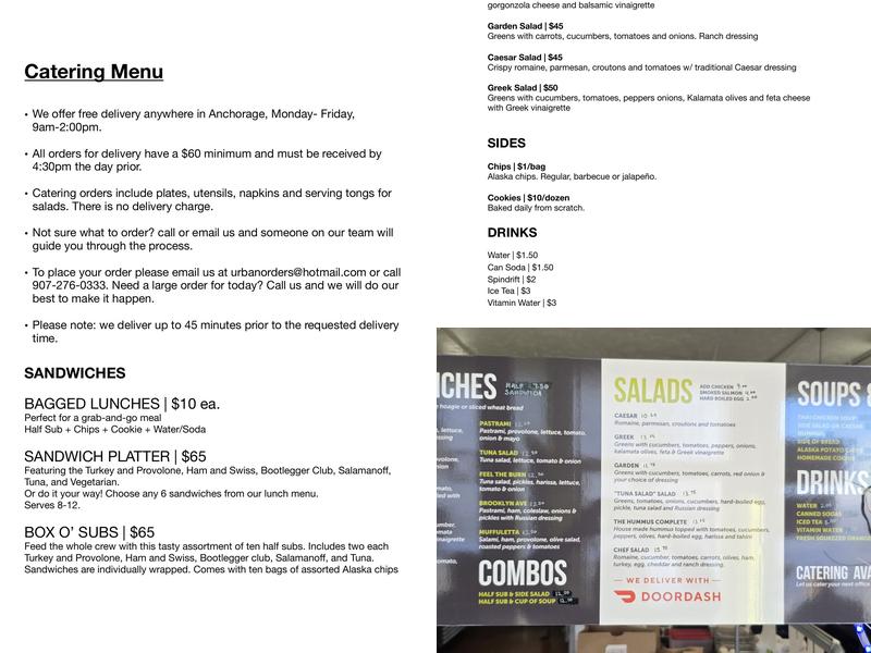 Urban Greens Subs & Salads Menu