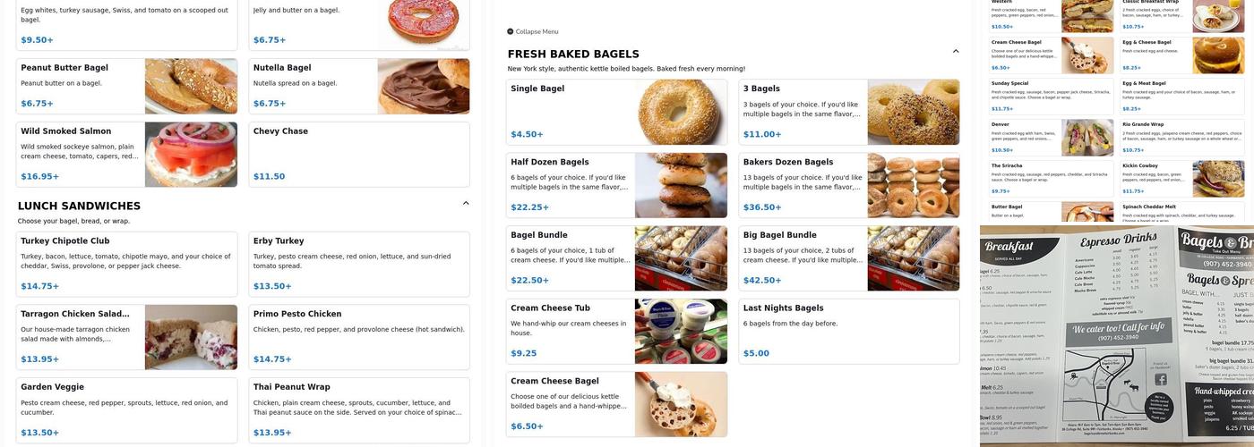 Bagels & Brew Menu