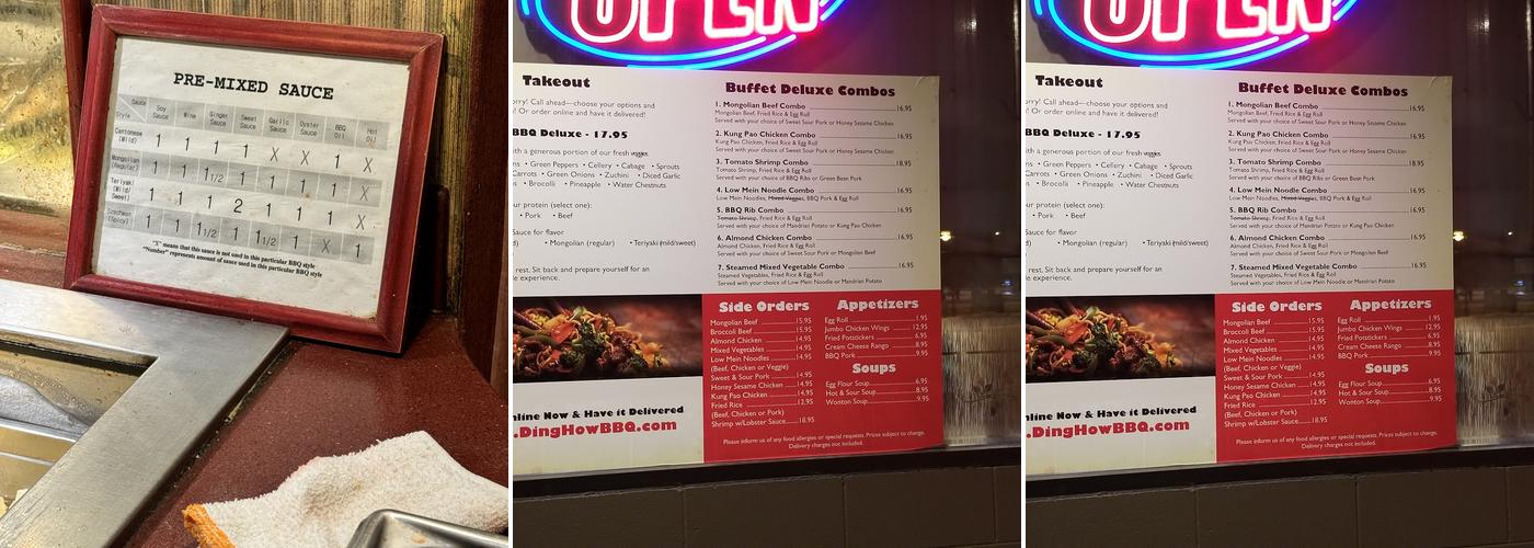 Ding How Mongolian BBQ Menu
