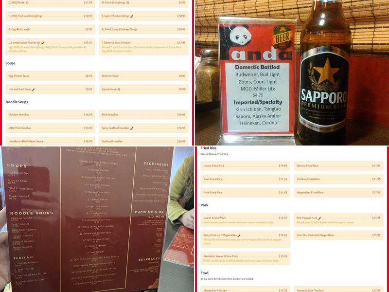 Panda Chinese Restaurant Menu