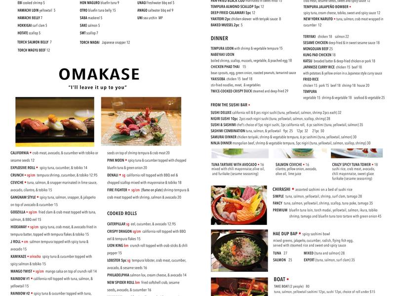 Peter's Sushi Spot Menu