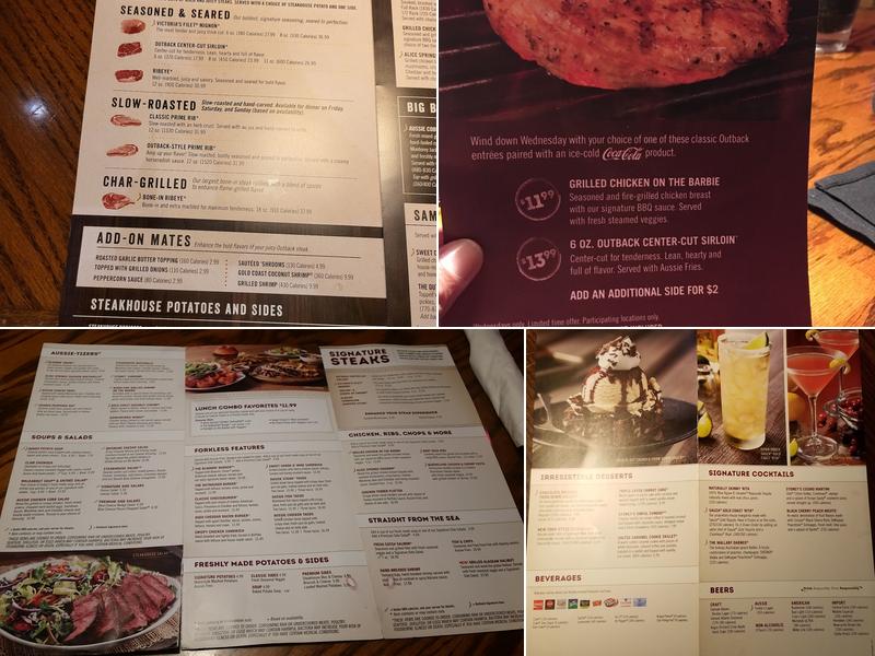 Outback Steakhouse Menu