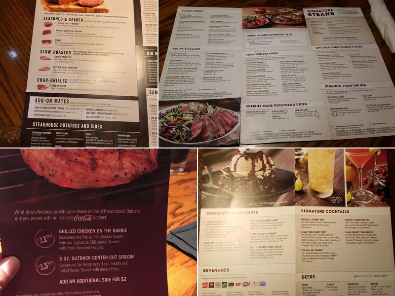 Outback Steakhouse Menu