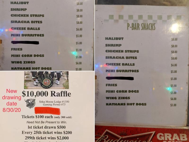 Pioneer Bar & Liquor Store Menu